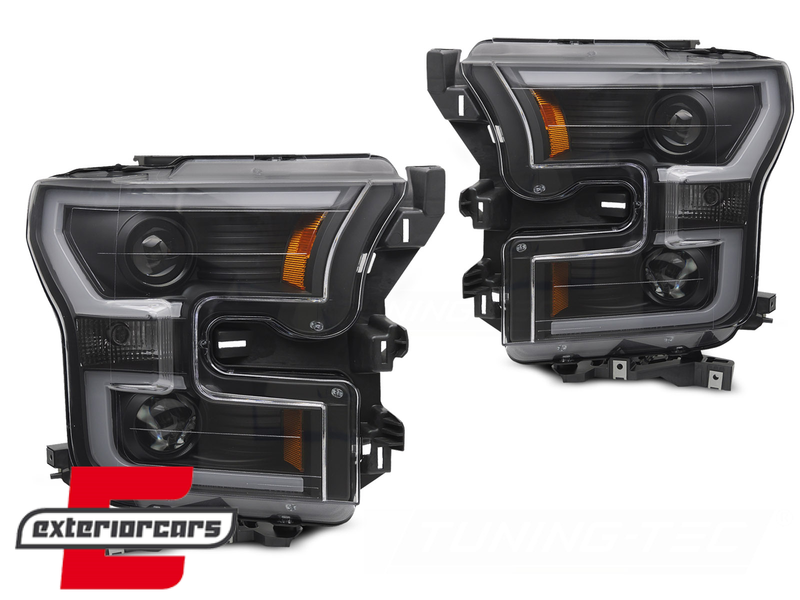 Prednja svjetla TubeLight dizajn (crna) / FORD F150 Mk13 (2014-2017) - Slika 2