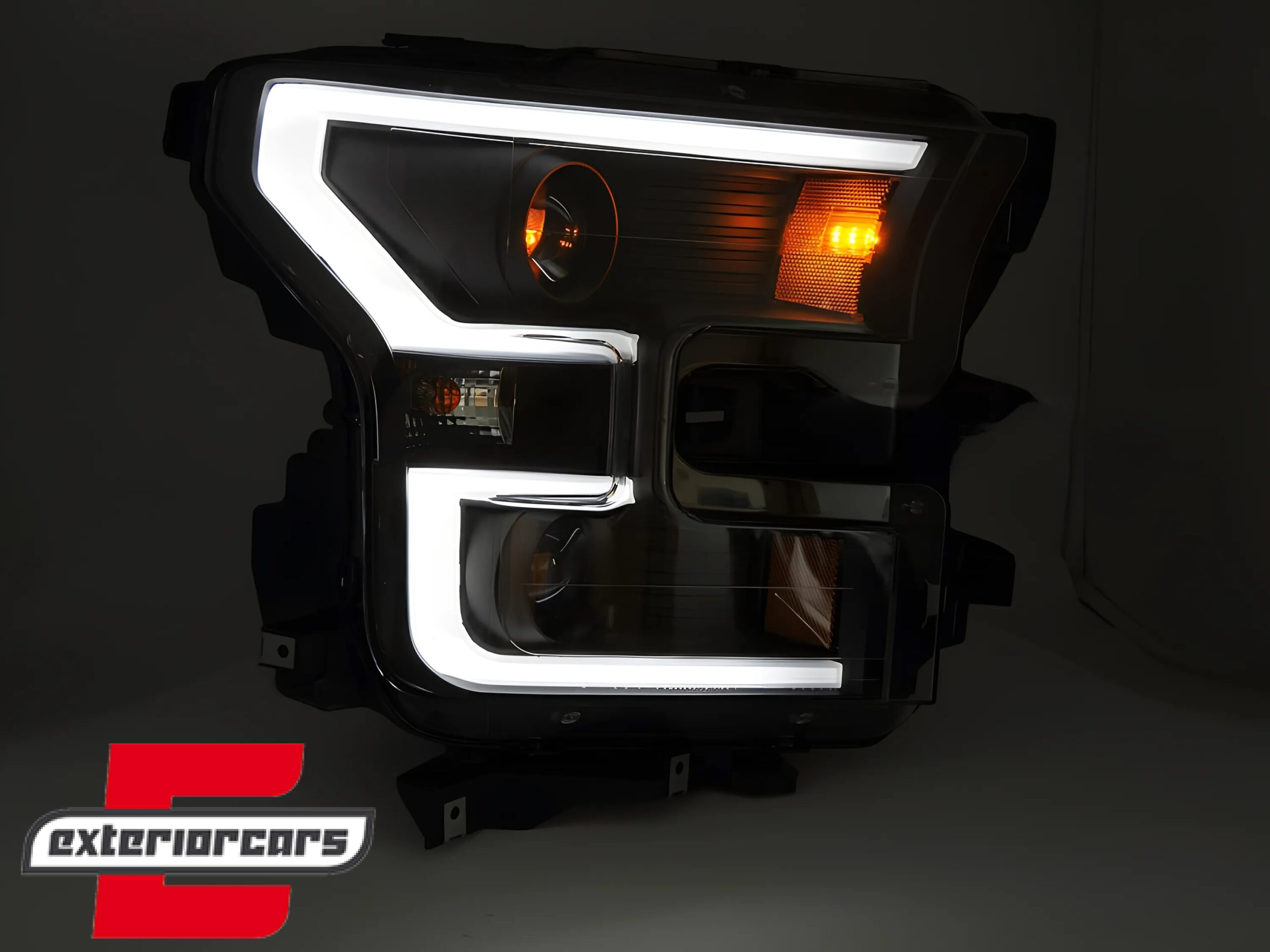 Prednja svjetla TubeLight dizajn (crna) / FORD F150 Mk13 (2014-2017) - Slika 3