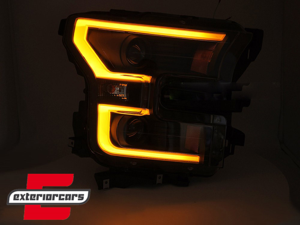 Prednja svjetla TubeLight dizajn (crna) / FORD F150 Mk13 (2014-2017) - Slika 4