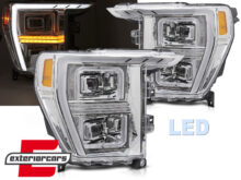 Full LED prednja svjetla SEQ žmigavci TubeLight dizajn (chrome) / FORD F150 Mk14 (2020-2023)