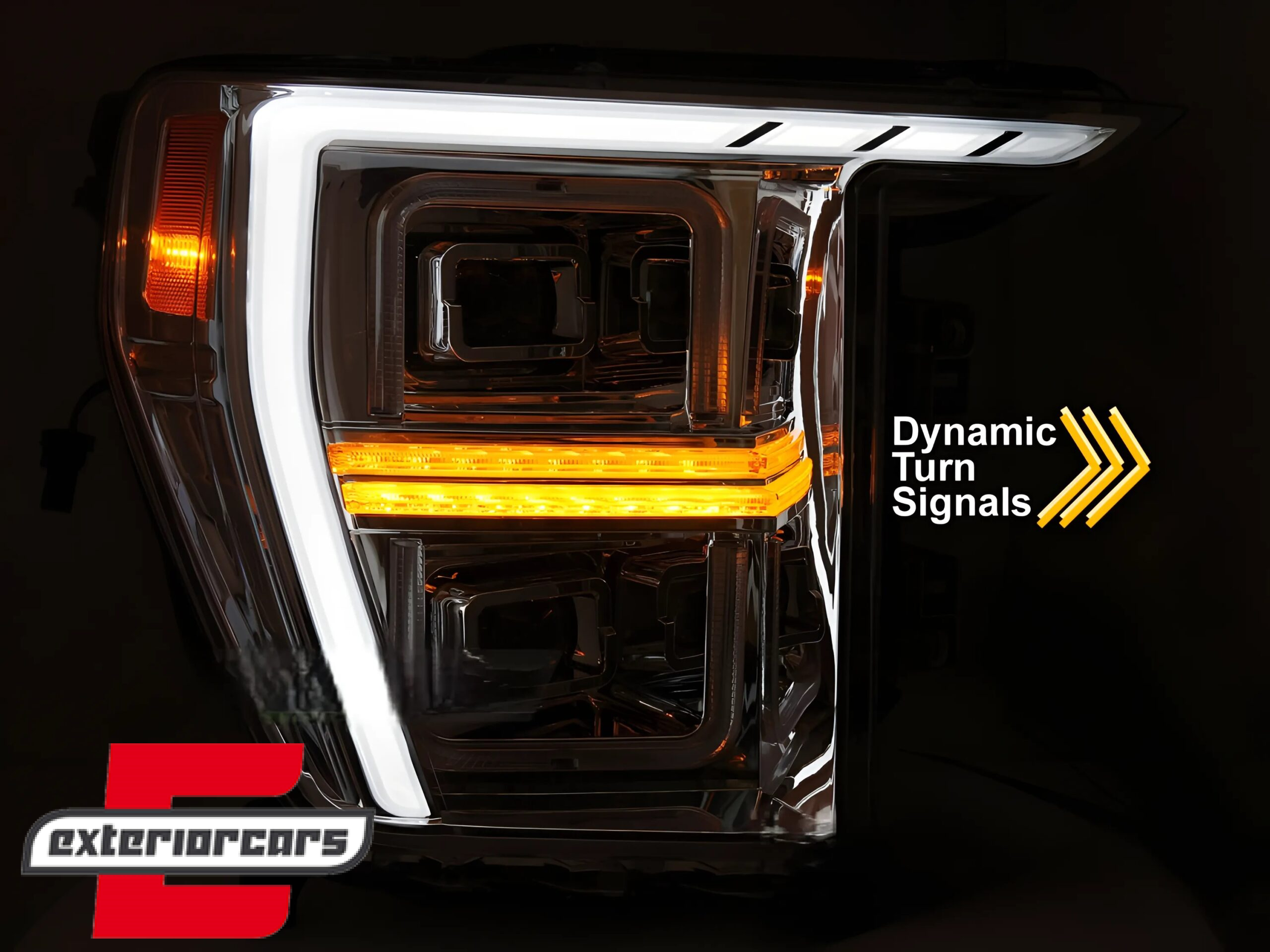 Full LED prednja svjetla SEQ žmigavci TubeLight dizajn (chrome) / FORD F150 Mk14 (2020-2023) - Slika 4