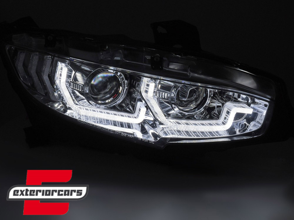 Full LED prednja svjetla TruDRL SEQ žmigavci (chrome) / Honda Civic Mk10 (2016-2021) Limuzina & Hatchback - Slika 3