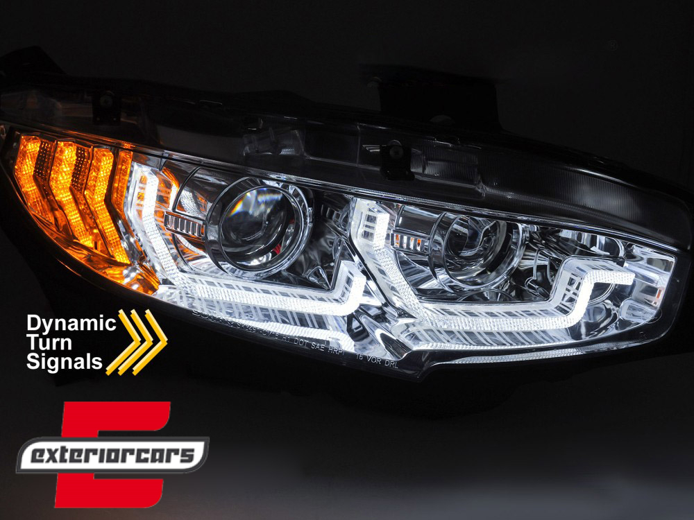 Full LED prednja svjetla TruDRL SEQ žmigavci (chrome) / Honda Civic Mk10 (2016-2021) Limuzina & Hatchback - Slika 5