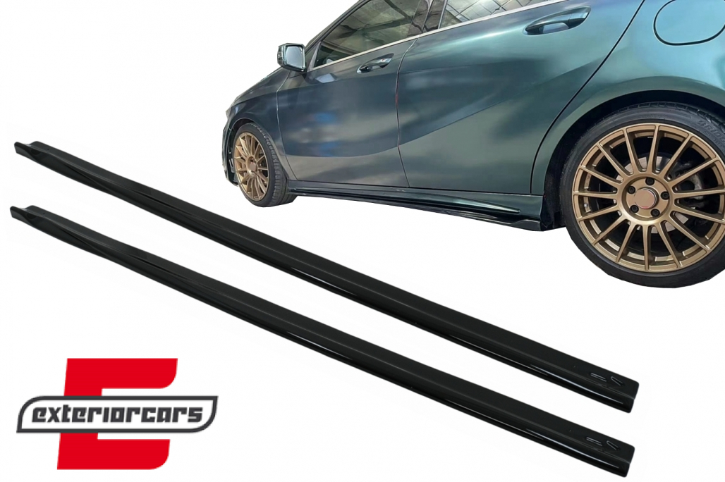 Nastavci pragova (piano crna) / Mercedes A-klasa W176 Sport Line A45 Hatchback (2012-2018)