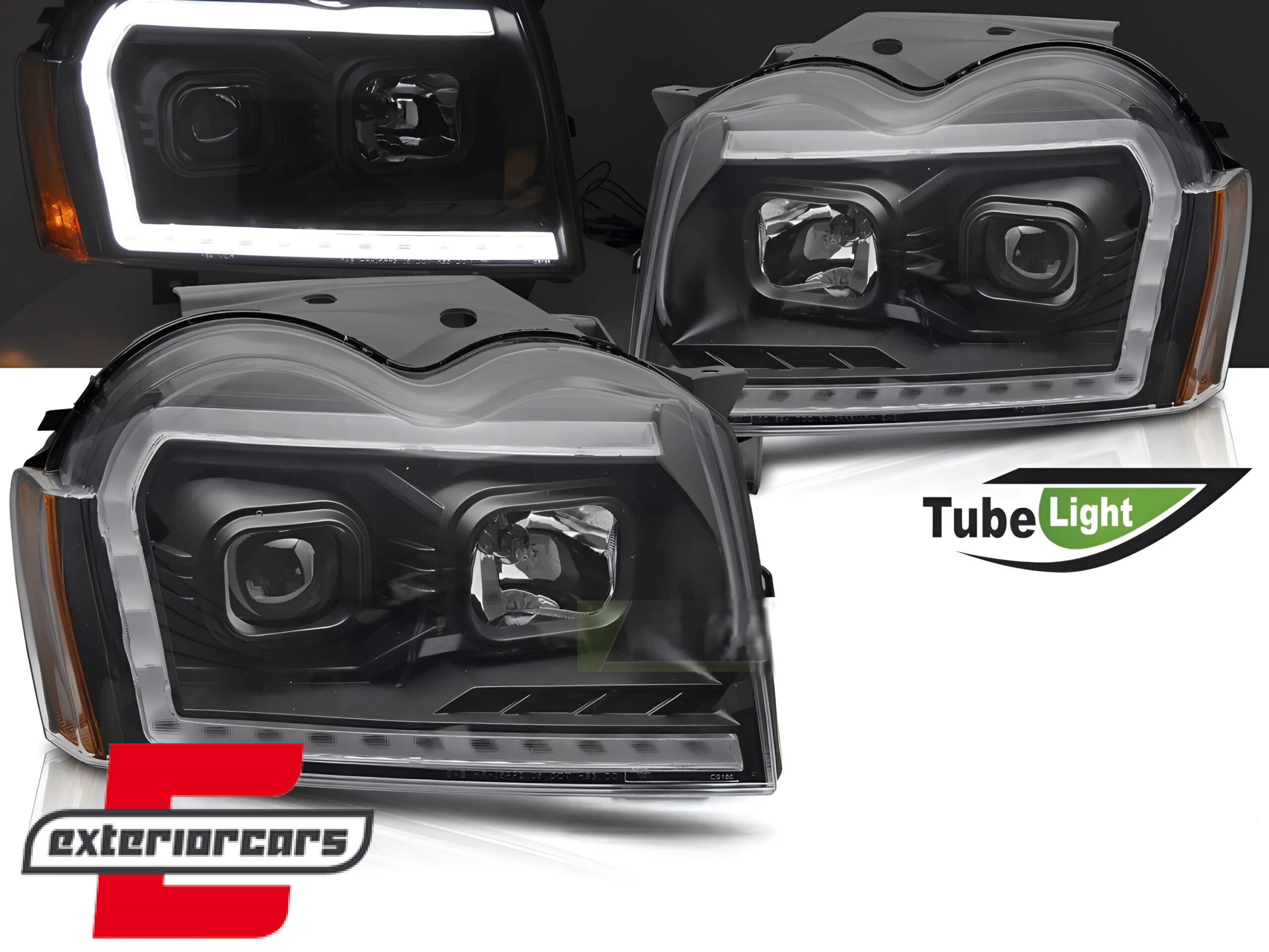 Prednja svjetla LED DRL SEQ žmigavci (crna) / Jeep Grand Cherokee WK (2005-2008)