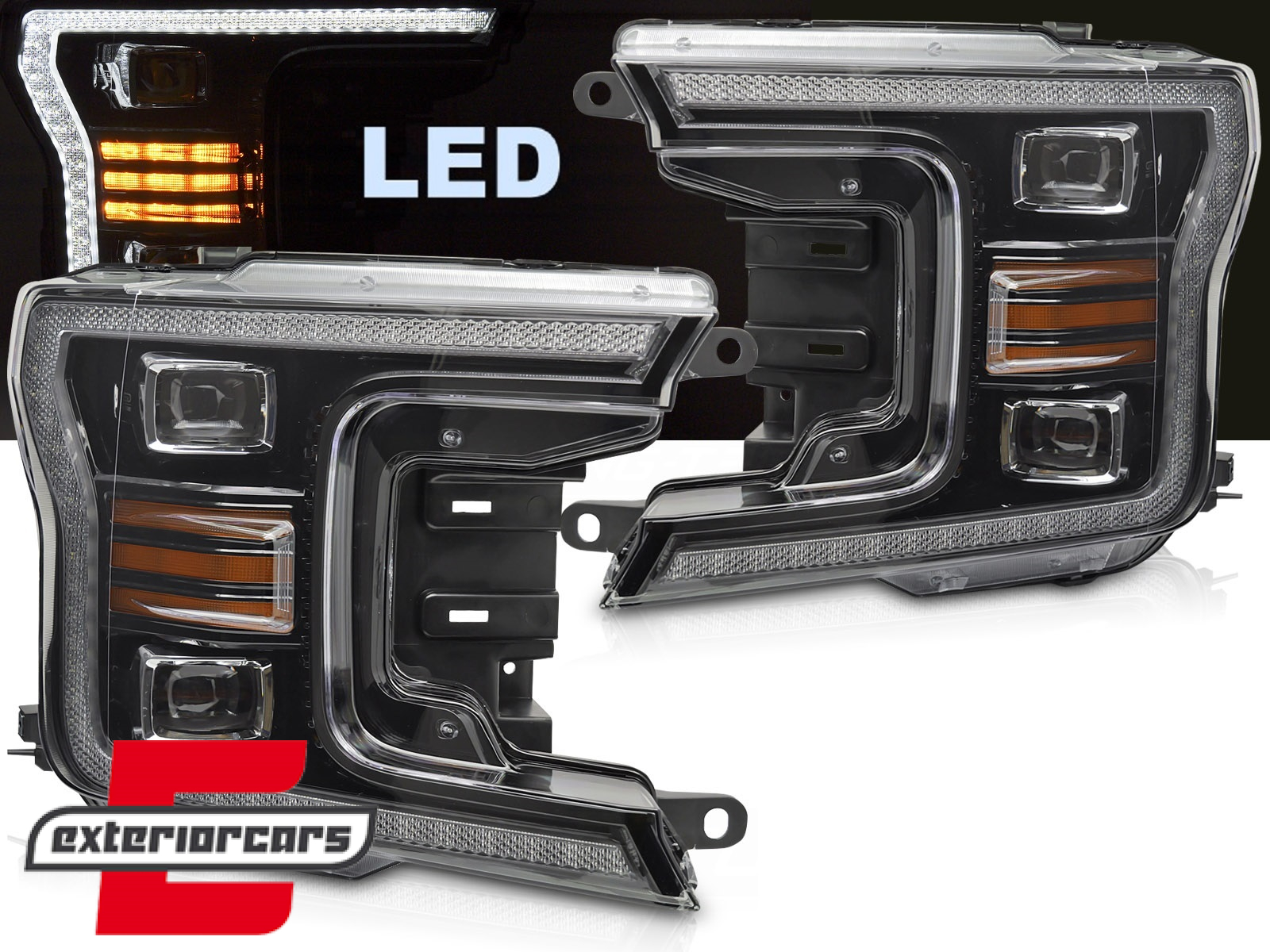 Full LED prednja svjetla TruDRL dizajn (crna) / FORD F150 Mk13 Facelift (2017-2020)