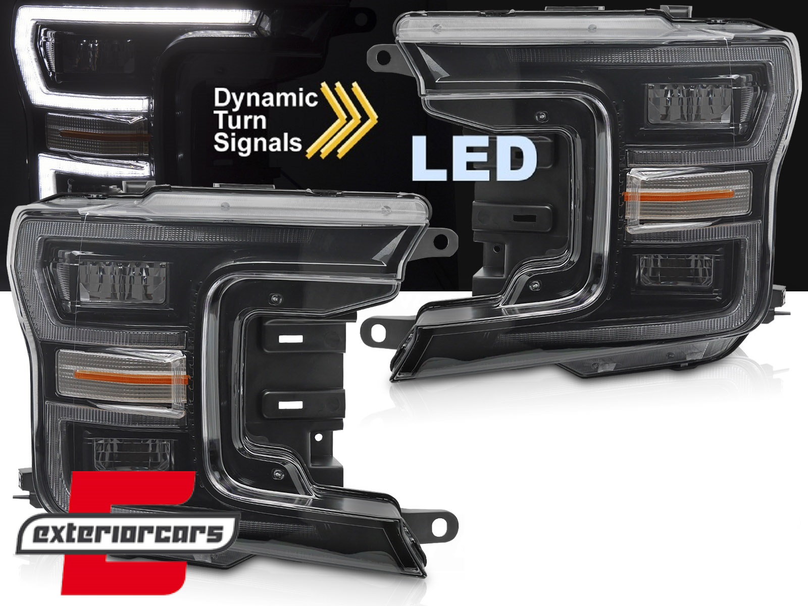 Full LED prednja svjetla SEQ žmigavci (crna) / FORD F150 Mk13 Facelift (2017-2020)