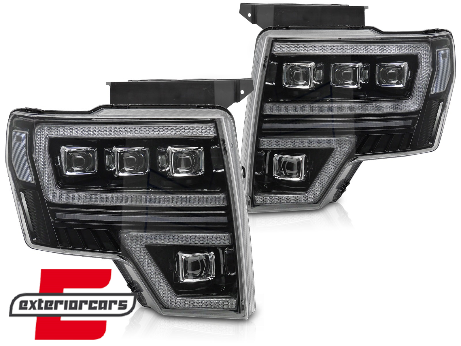 Full LED prednja svjetla SEQ žmigavci (crna) / FORD F150 MK12 (2008-2014) - Slika 2