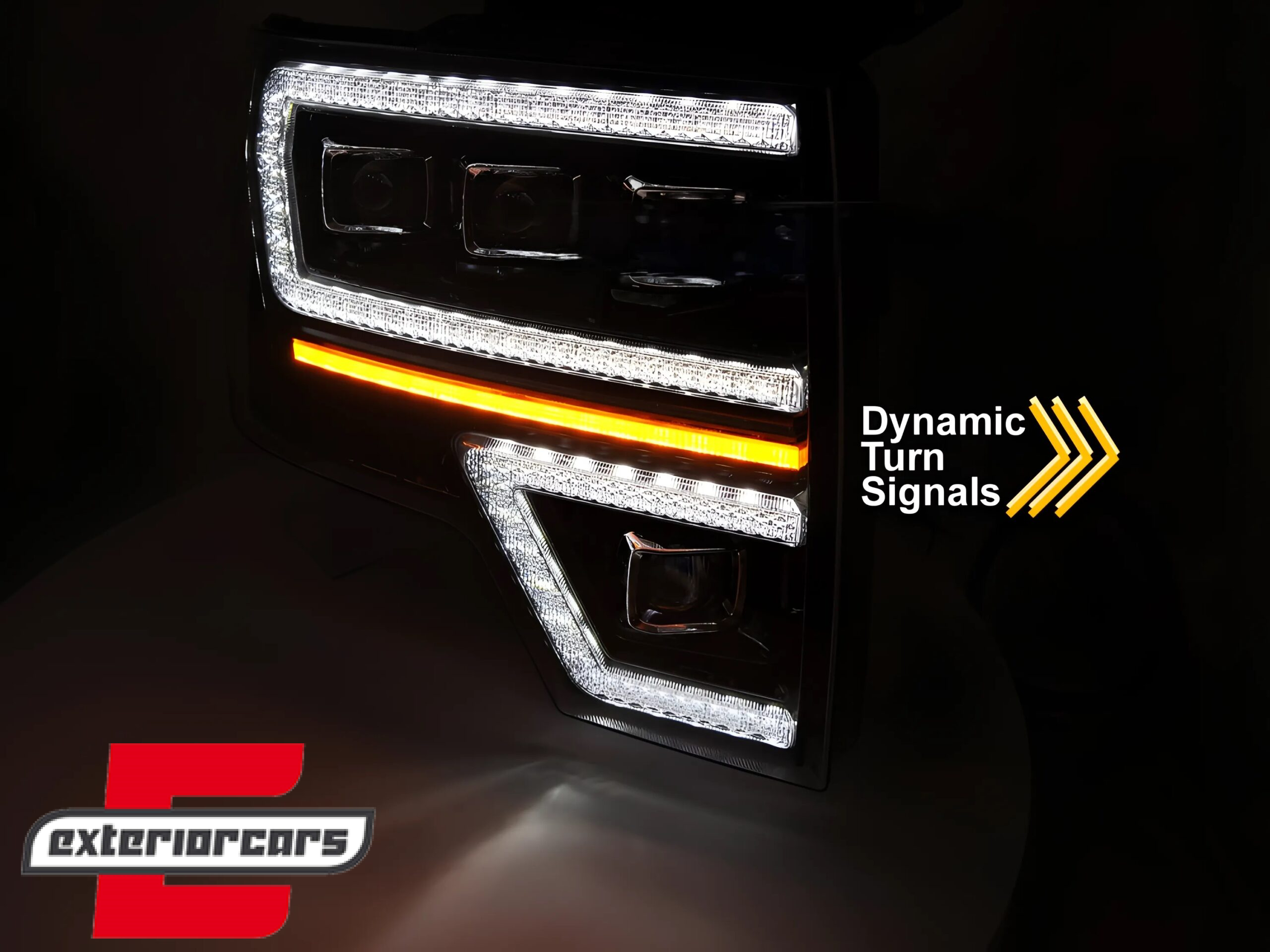 Full LED prednja svjetla SEQ žmigavci (crna) / FORD F150 MK12 (2008-2014) - Slika 4