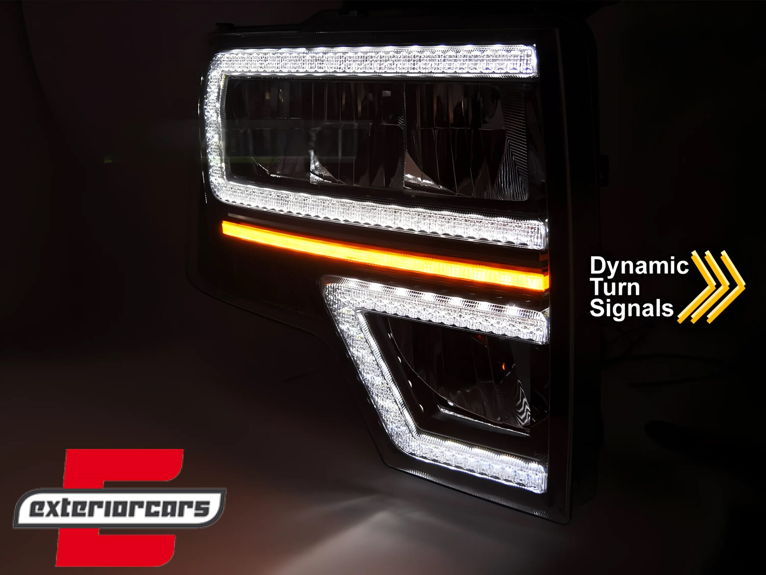 Full LED prednja svjetla SEQ žmigavci (crna) / FORD F150 MK12 (2008-2014) - Slika 4
