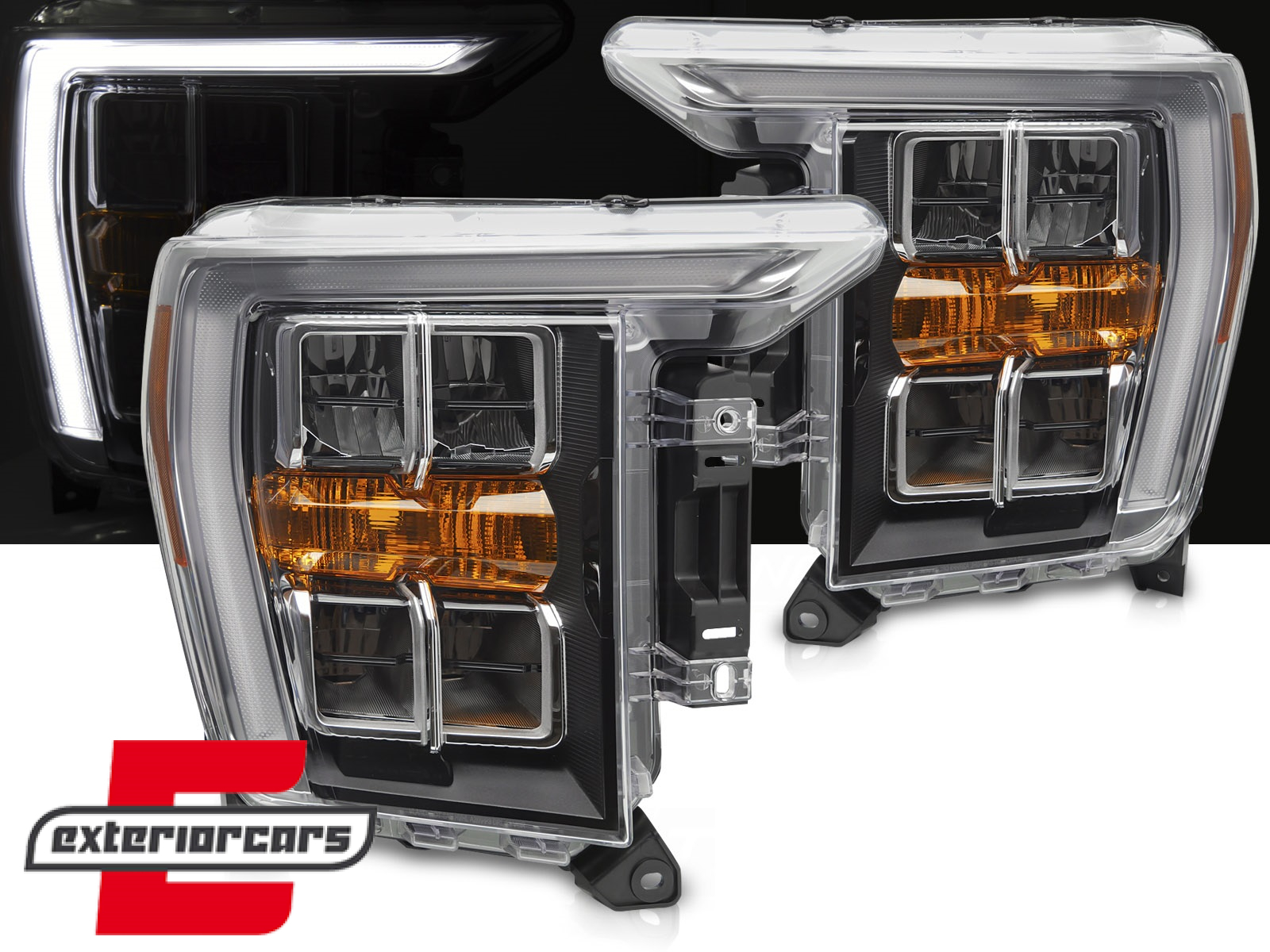 Prednja svjetla LED TruDRL dizajn (crna) / FORD F150 Mk14 (2020-2023)