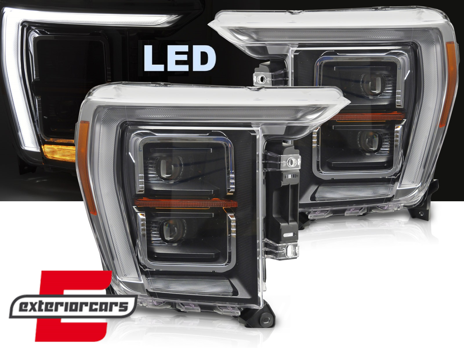Full LED prednja svjetla TruDRL dizajn (crna) / FORD F150 Mk14 (2020-2023)