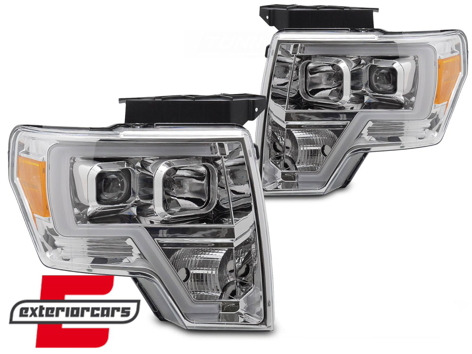 Prednja svjetla Tubelight dizajn (chrome) / FORD F150 MK12 (2008-2014) - Slika 2