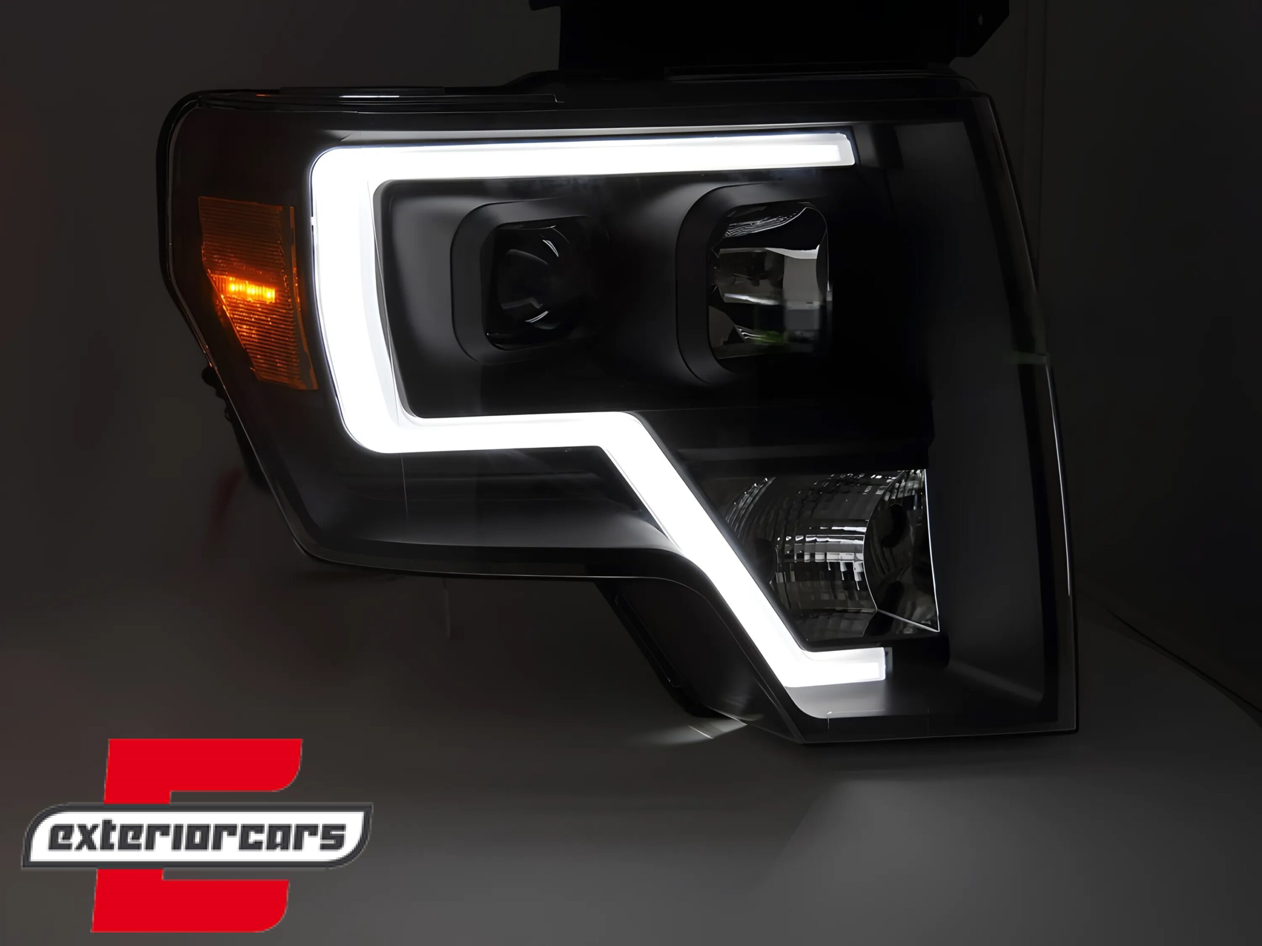 Prednja svjetla Tubelight dizajn (crna) / FORD F150 MK12 (2008-2014) - Slika 3
