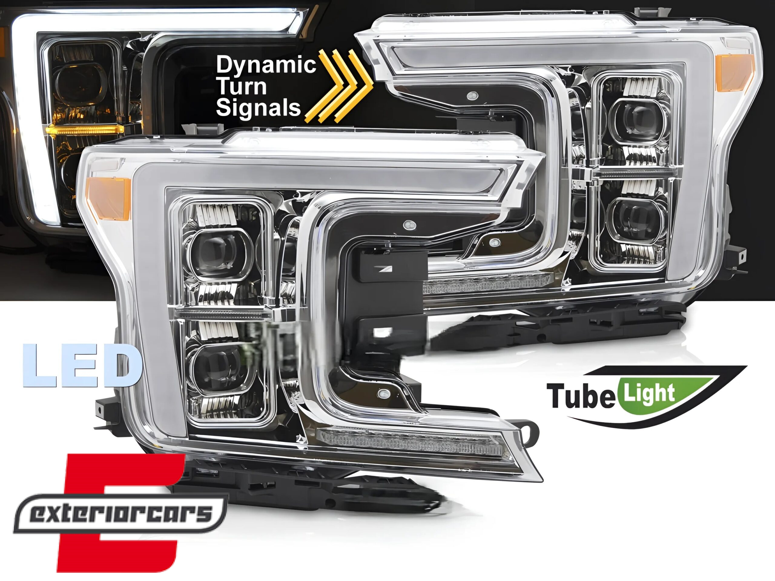 Full LED prednja svjetla SEQ žmigavci (chrome) / FORD F150 Mk13 Facelift (2017-2020)