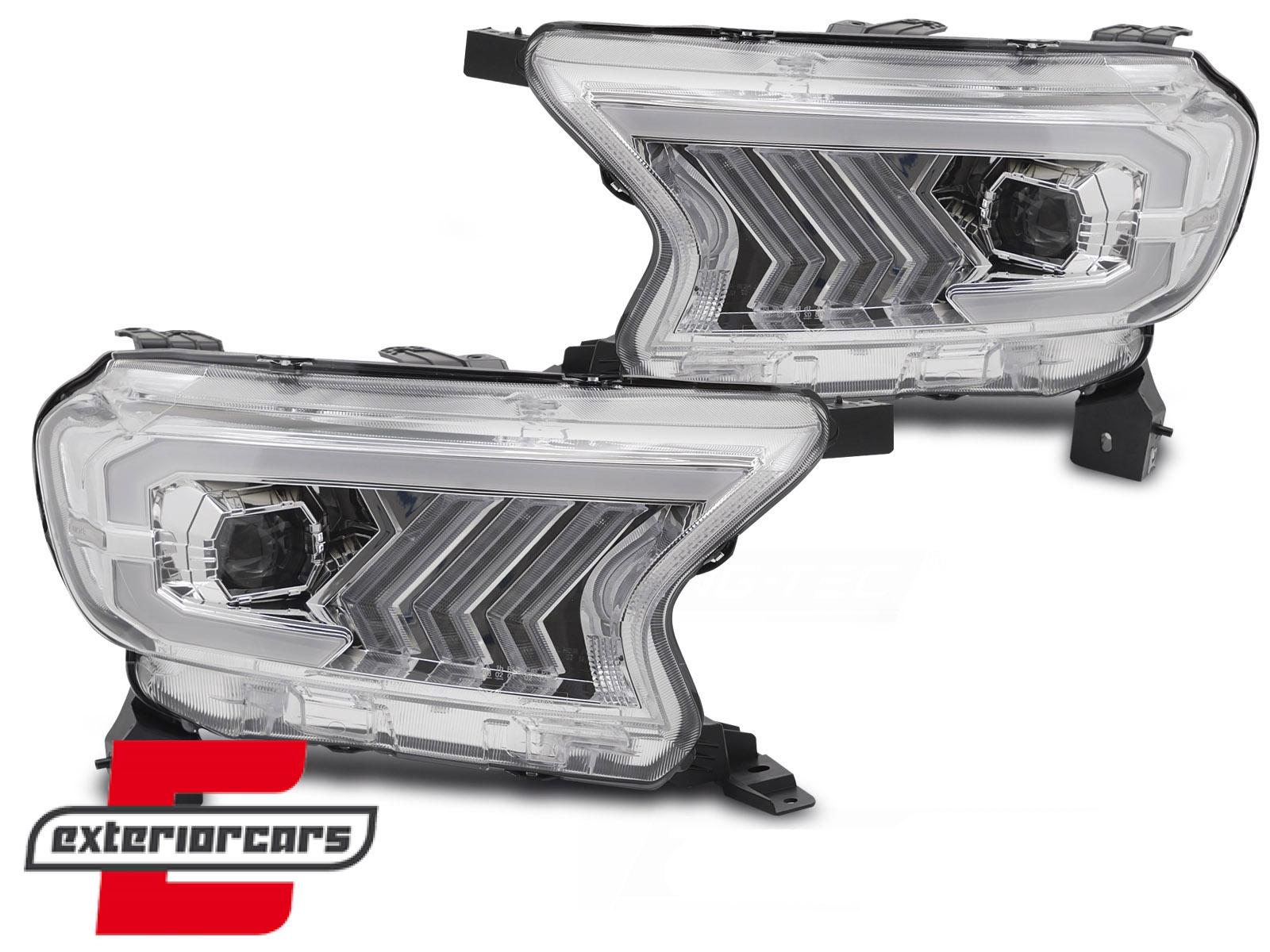 Full LED prednja svjetla SEQ žmigavci (chrome) / Ford Ranger (2015-2022) - Slika 2
