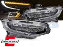 Full LED prednja svjetla SEQ žmigavci (crna) / Honda Civic Mk10 (2016-2021)