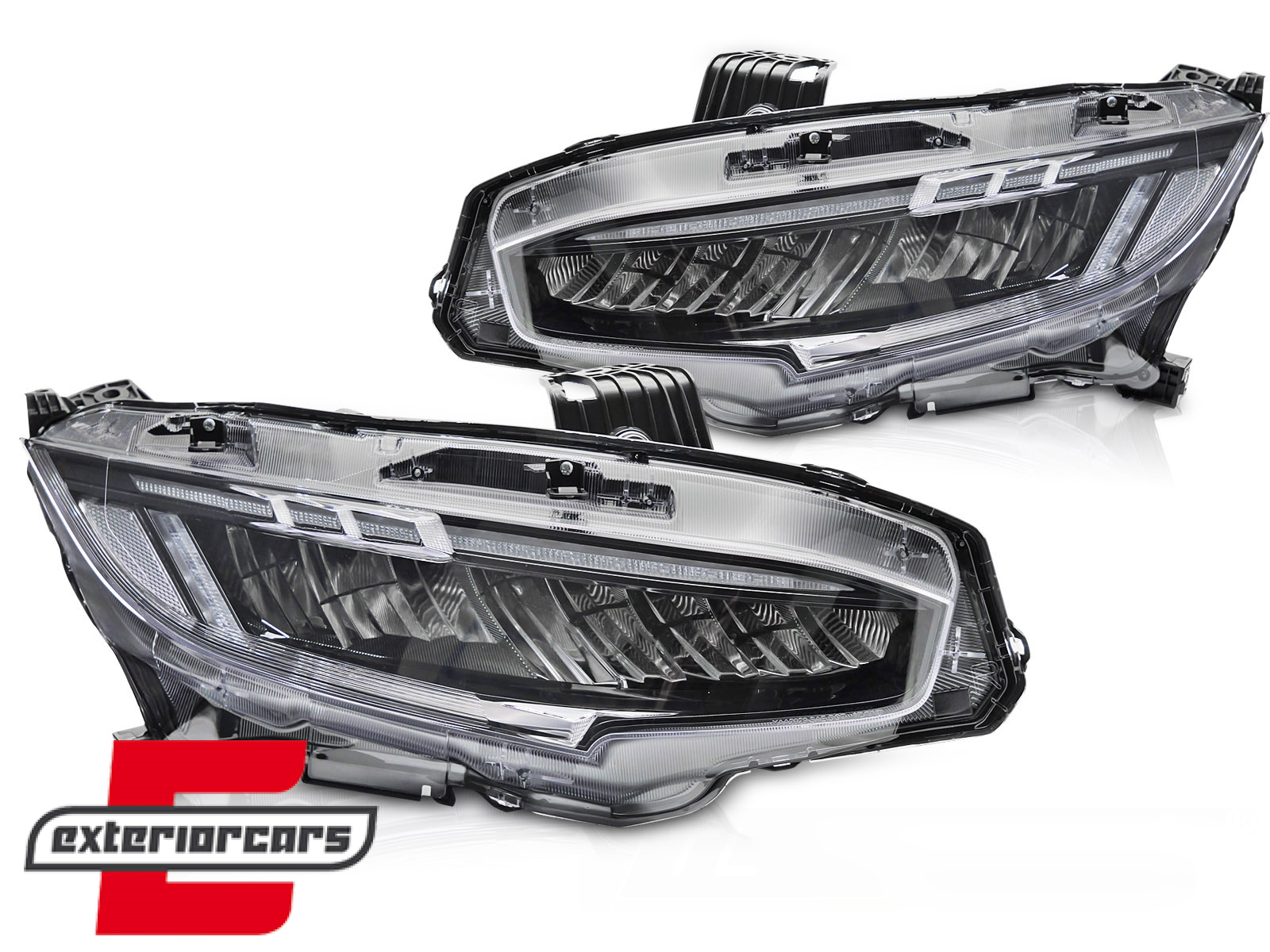 Full LED prednja svjetla SEQ žmigavci (crna) / Honda Civic Mk10 (2016-2021) - Slika 2