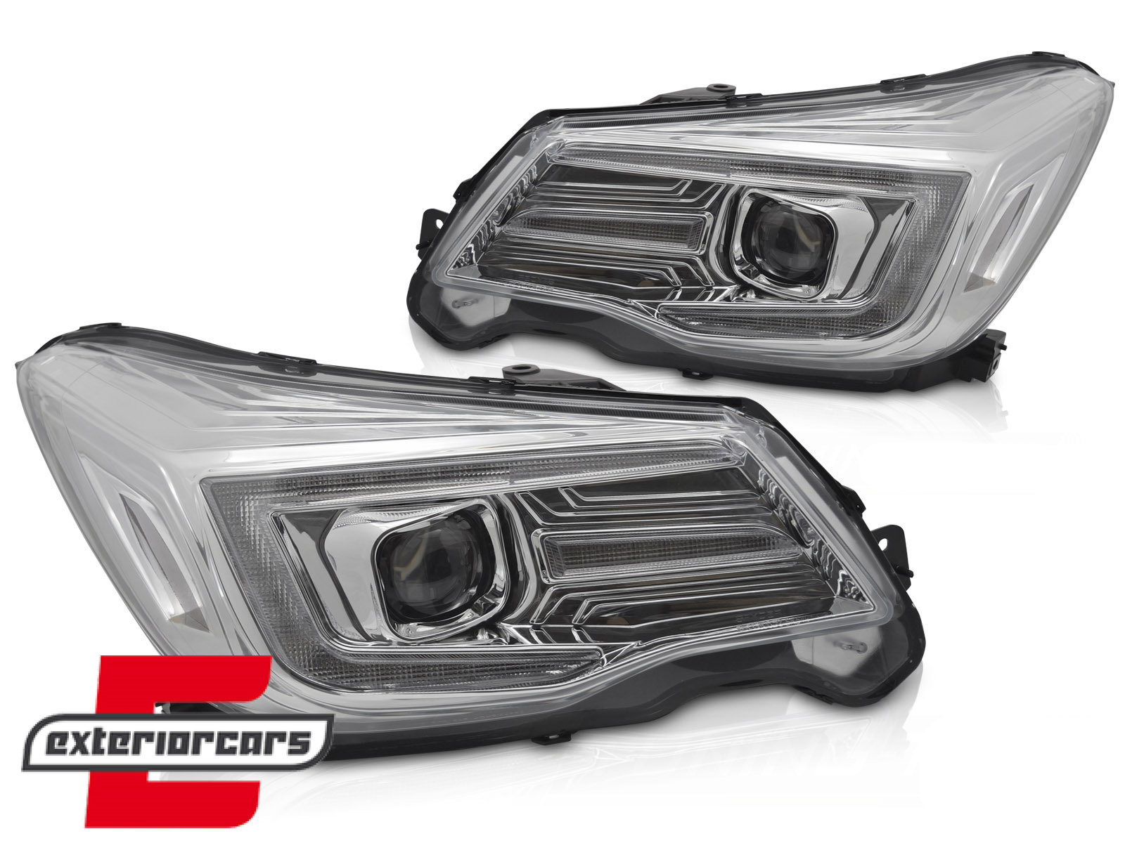 Prednja svjetla LED SEQ žmigavci TubeLight dizajn (chrome) / Subaru Forester IV (2013-2018) - Slika 2