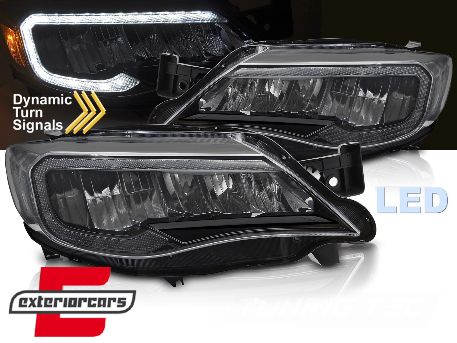 Full LED prednja svjetla SEQ žmigavci (crna) Subaru WRX (2008-2014)