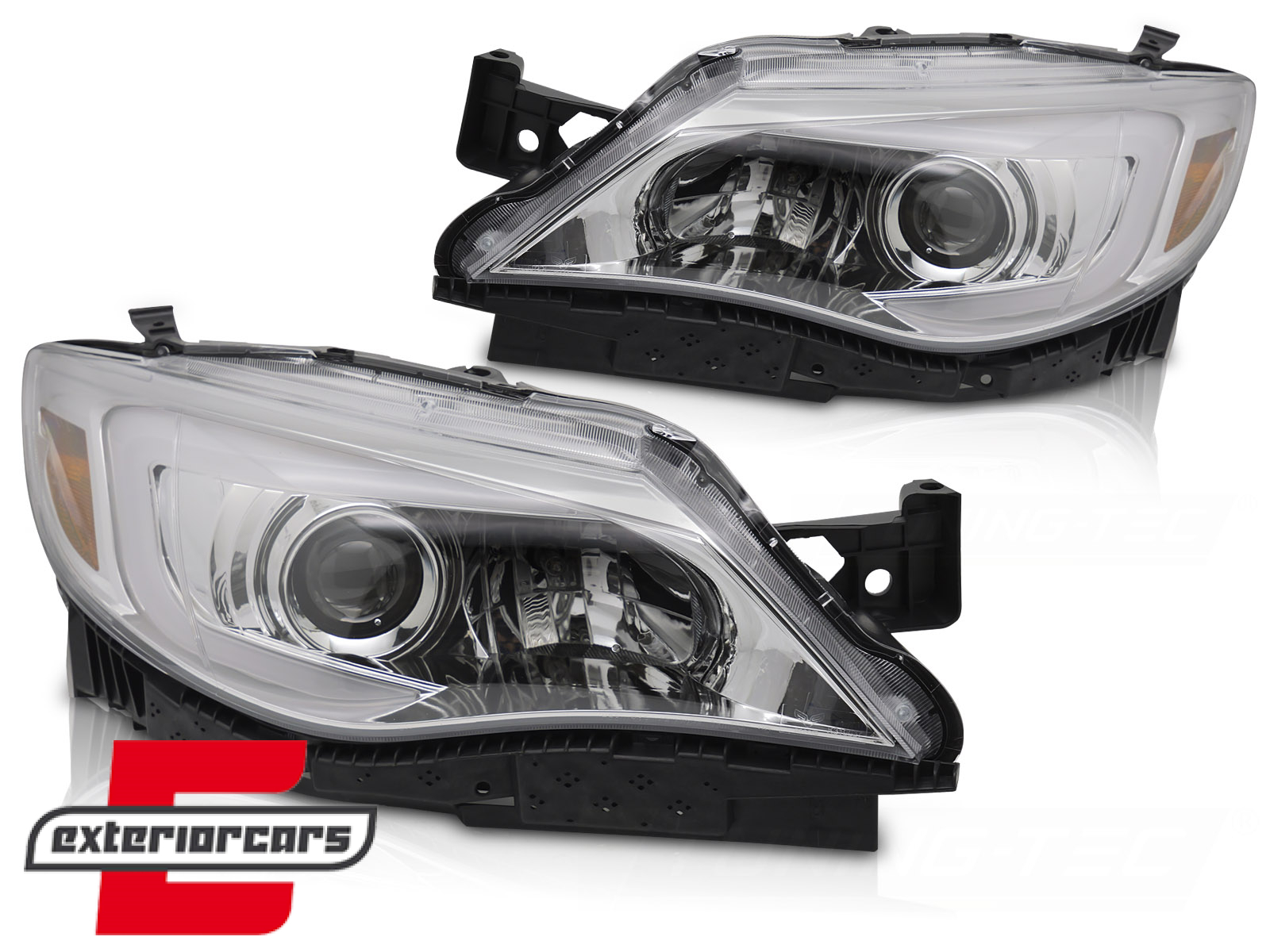 Prednja svjetla TubeLight dizajn (chrome) / Subaru WRX (2008-2014) - Slika 2