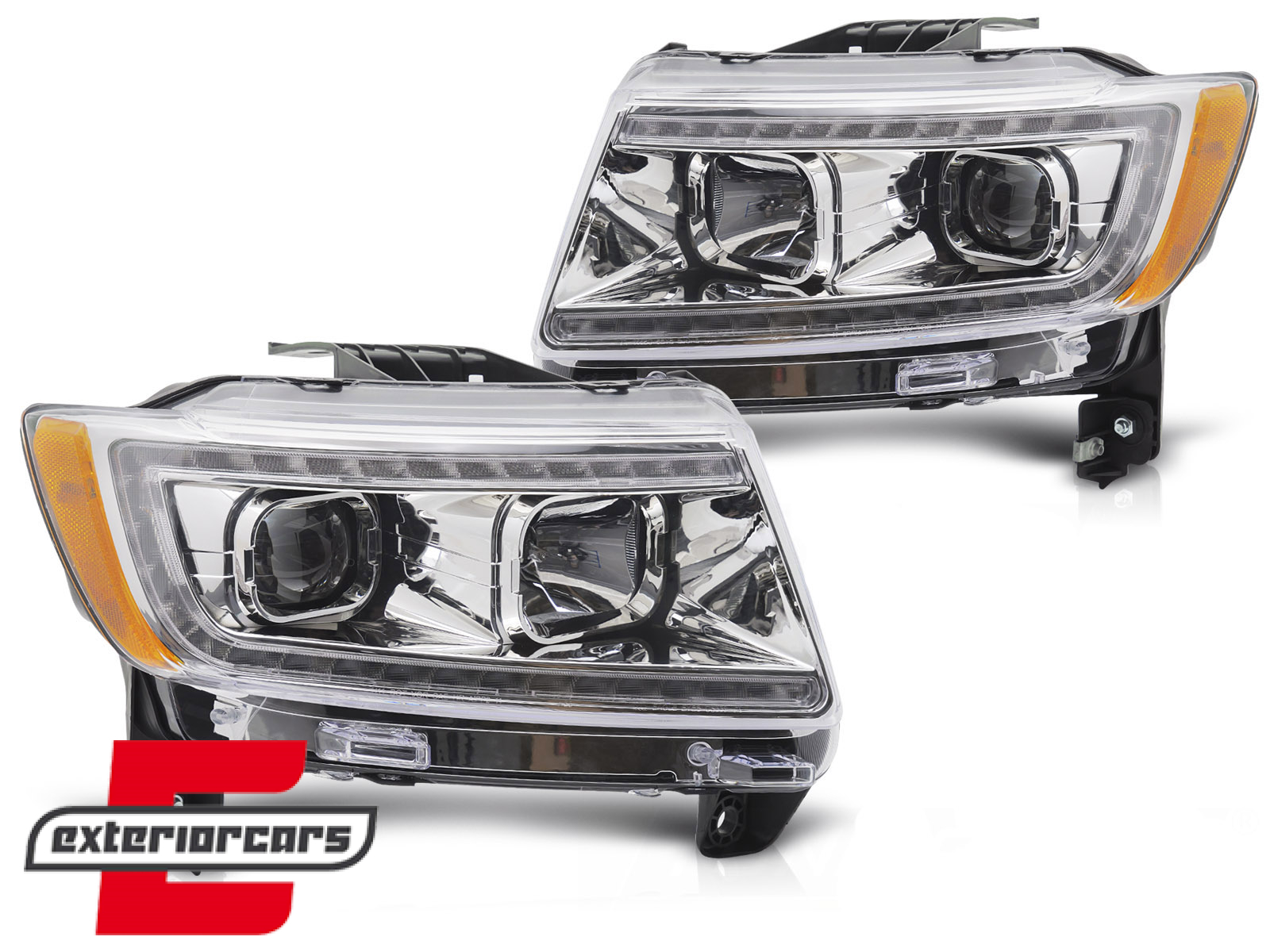 Prednja svjetla LED TubeLight dizajn (chrome) / JEEP Grand Cherokee WK2 (2011-2013) - Slika 2