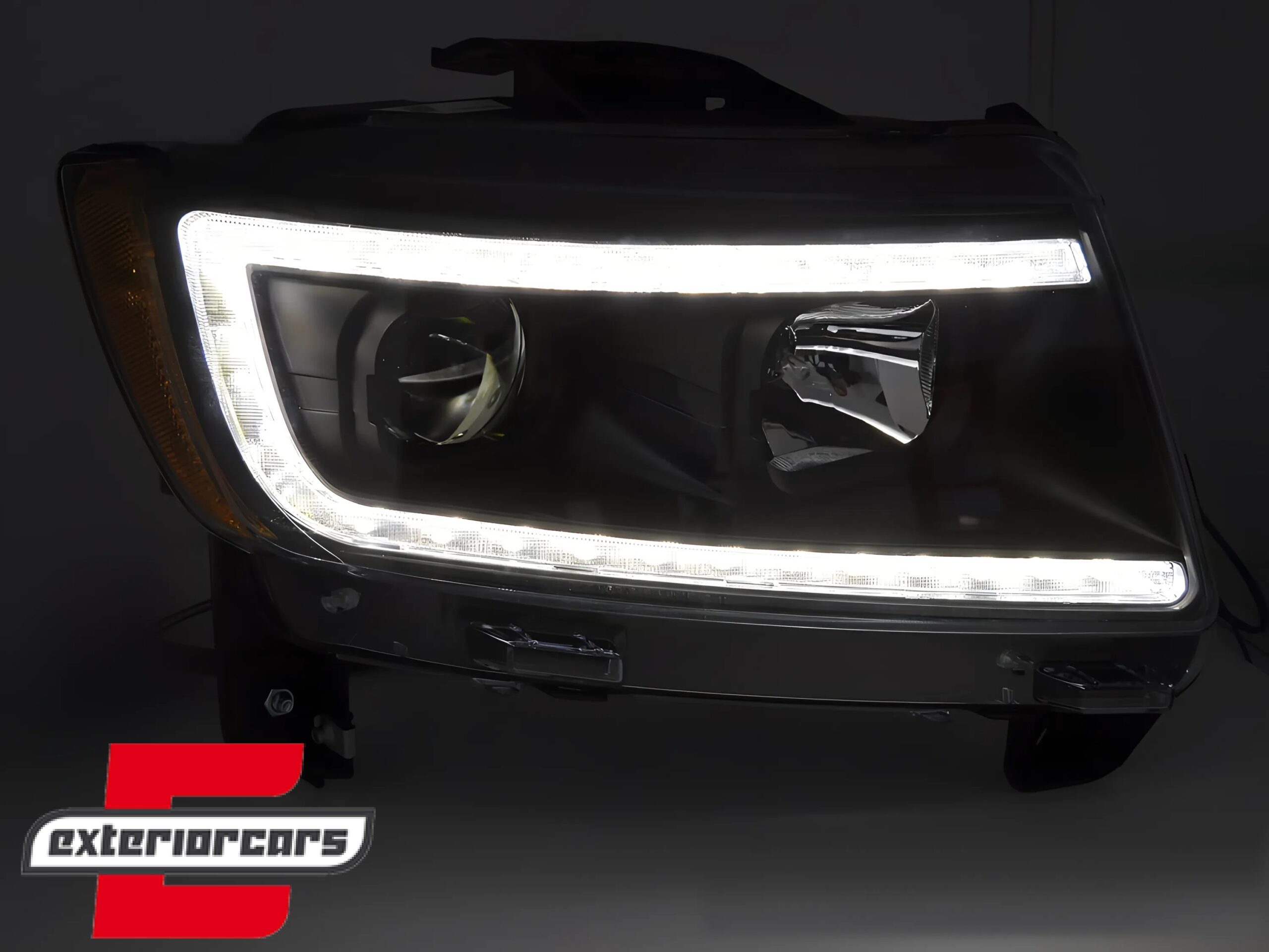 Prednja svjetla LED TubeLight dizajn (crna) / JEEP Grand Cherokee WK2 (2011-2013) - Slika 3