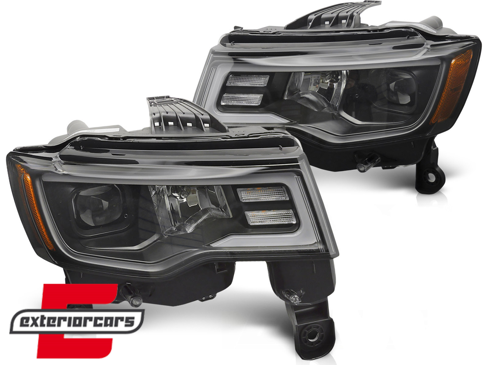 Prednja svjetla LED DRL TubeLight dizajn (crna) / Jeep Grand Cherokee (2016-2021) - Slika 2