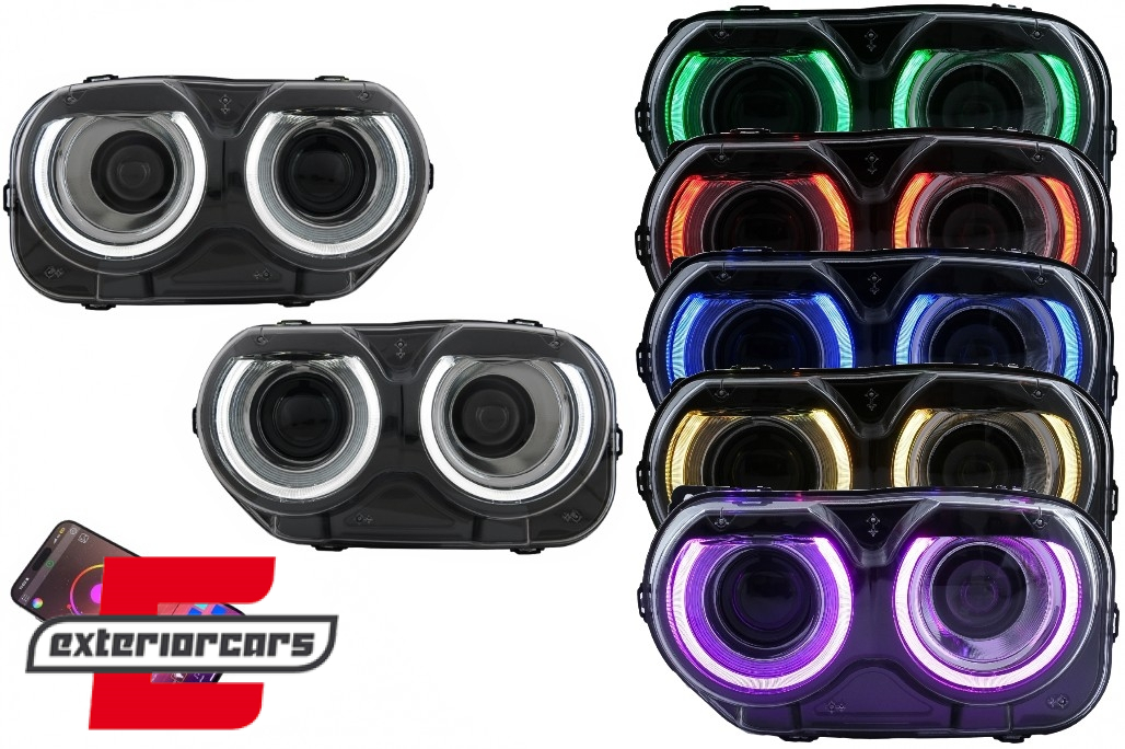 LED prednji farovi RGB svjetla (crna) / Dodge Challenger (2015-2023) - Slika 19