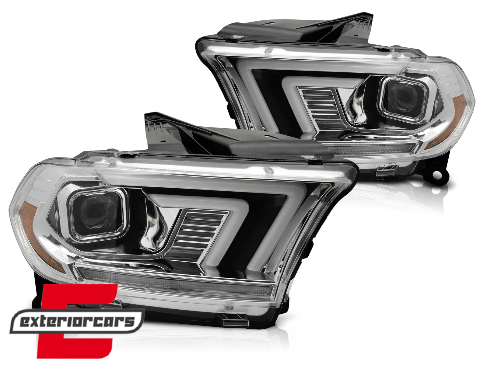 Prednja svjetla LED DRL SEQ žmigavci XENON (chrome) / Dodge Durango (2010-2013) - Slika 2