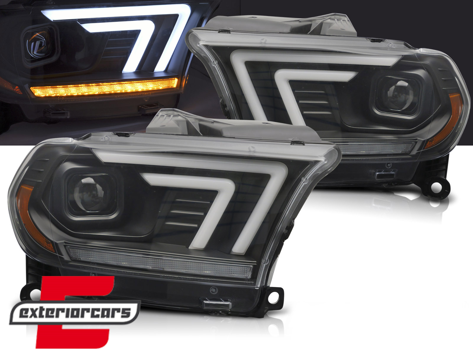 Prednja svjetla LED DRL SEQ žmigavci (crna) / Dodge Durango (2010-2013)