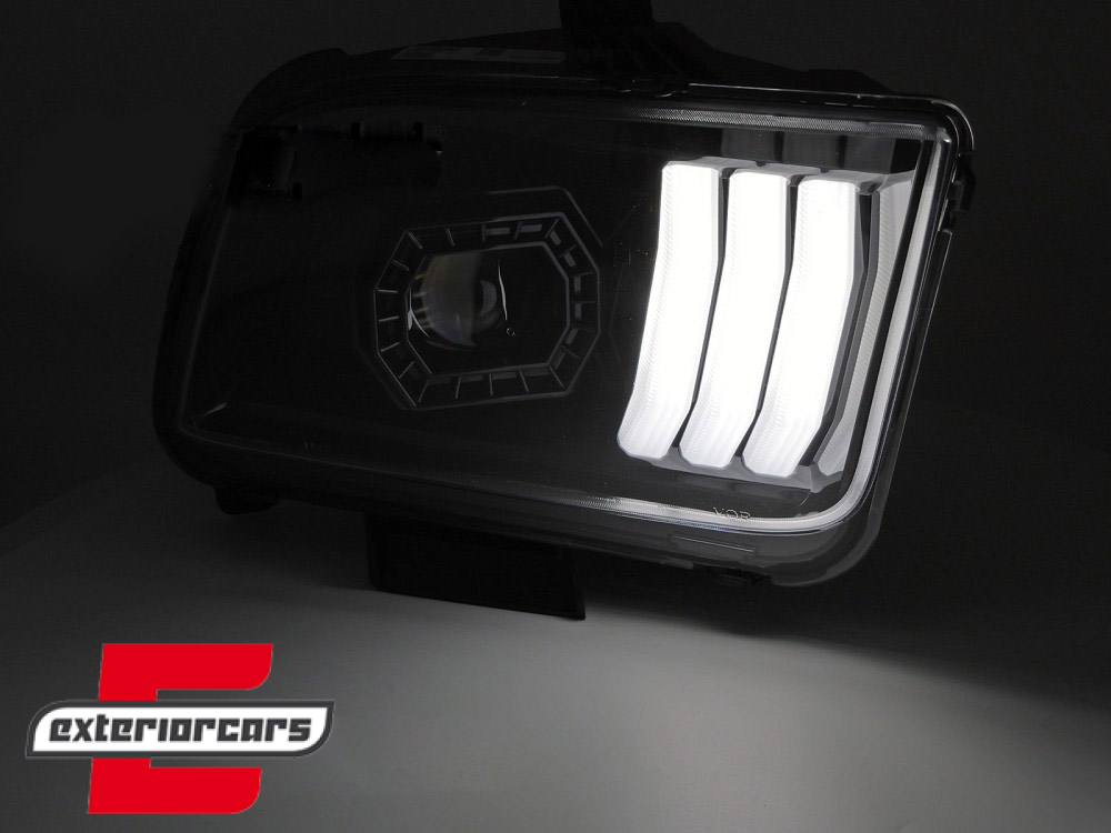 Prednja svjetla LED DRL (crna) / Ford Mustang V (2004-2009) - Slika 3