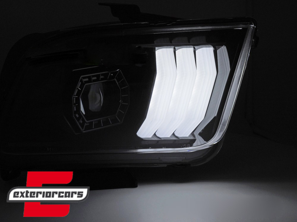 Prednja svjetla LED DRL (crna) / Ford Mustang V (2004-2009) - Slika 4
