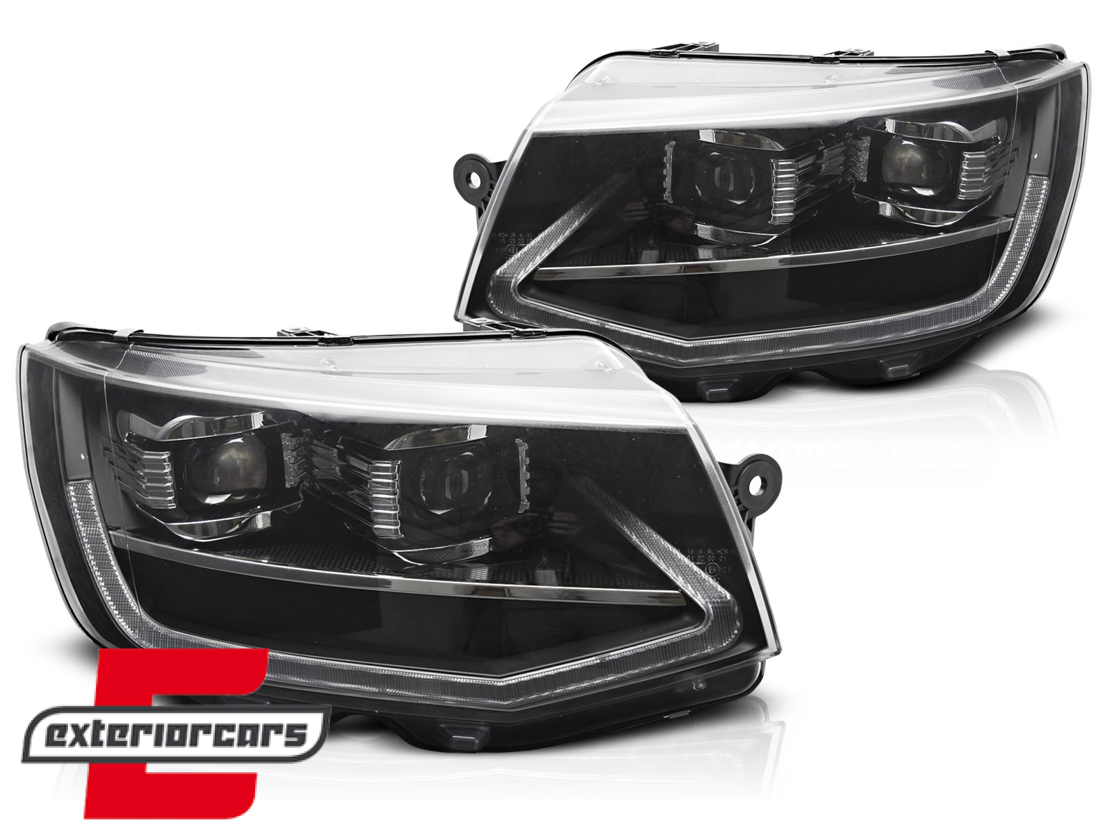 Full LED prednja svjetla SEQ žmigavci (crna) / VW Transporter T6 (2015-2019) - Slika 2