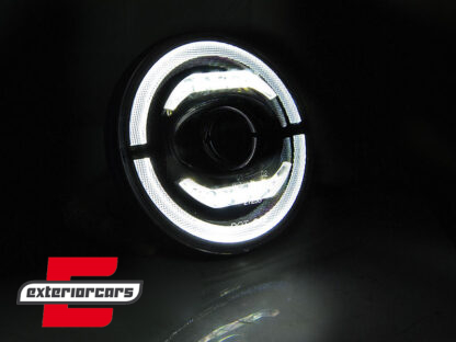 Full LED prednja svjetla Angel Eye (crna) / Jeep Wrangler JK (2007-2017) - Slika 3