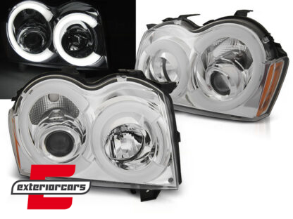 Prednja svjetla Angel Eyes LedBar (chrome) / Jeep Grand Cherokee WK (2005-2008)