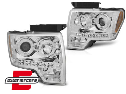 Prednja svjetla Angel Eyes dizajn (chrome) / FORD F150 MK12 (2008-2014) - Slika 2
