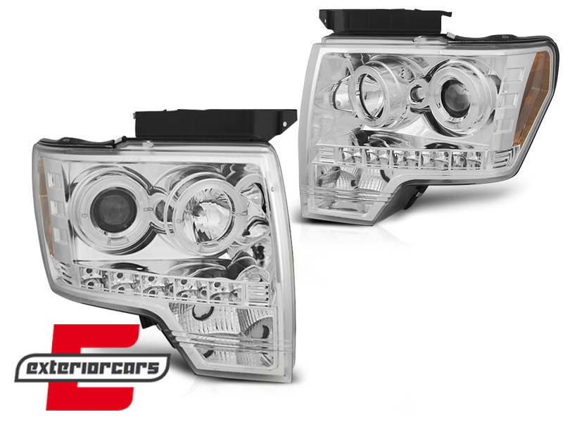 Prednja svjetla Angel Eyes dizajn (chrome) / FORD F150 MK12 (2008-2014) - Slika 2