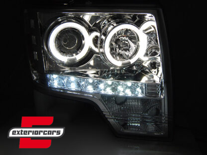 Prednja svjetla Angel Eyes dizajn (chrome) / FORD F150 MK12 (2008-2014) - Slika 3