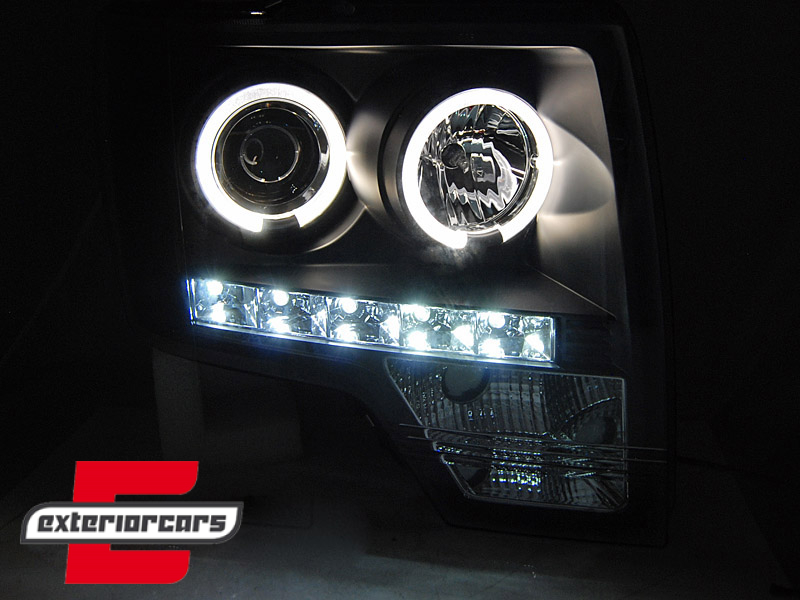 Prednja svjetla Angel Eyes dizajn (crna) / FORD F150 MK12 (2008-2014) - Slika 3