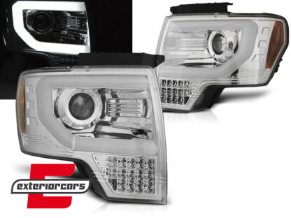 Prednja svjetla LED TubeLight dizajn (chrome) / FORD F150 MK12 (2008-2014)