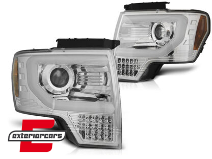 Prednja svjetla LED TubeLight dizajn (chrome) / FORD F150 MK12 (2008-2014) - Slika 2