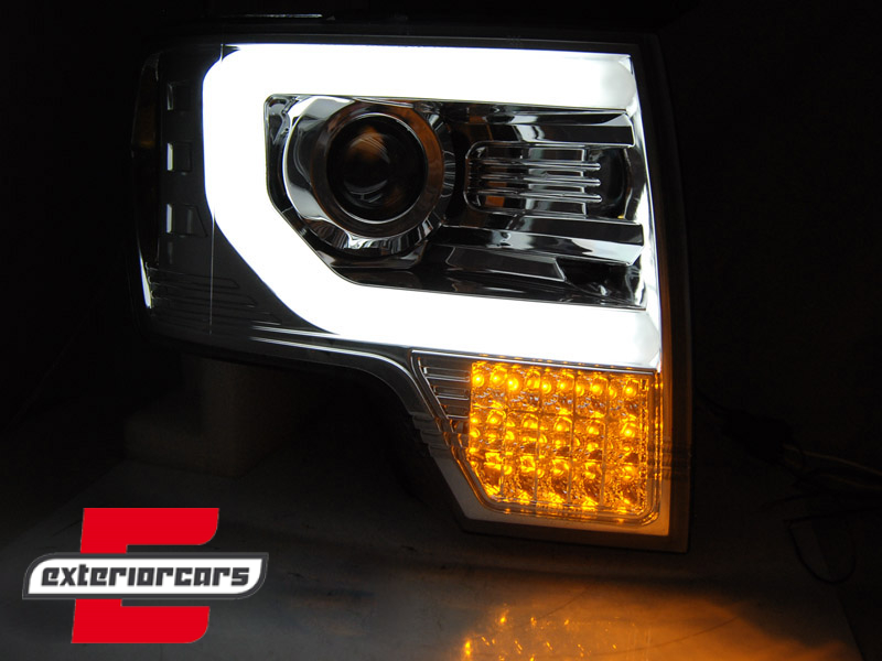 Prednja svjetla LED TubeLight dizajn (chrome) / FORD F150 MK12 (2008-2014) - Slika 3