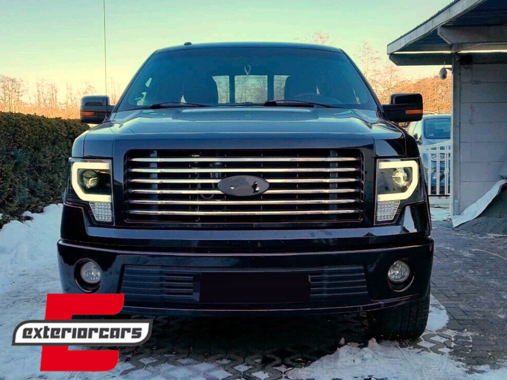 Prednja svjetla LED TubeLight dizajn (crna) / FORD F150 MK12 (2008-2014) - Slika 5