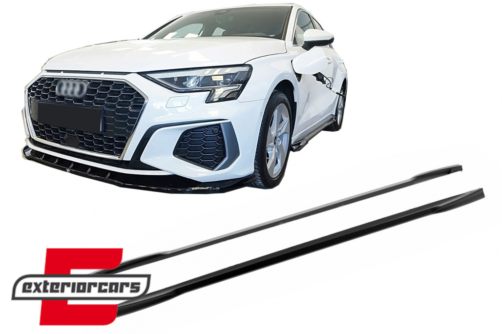 Nastavci pragova RS3 dizajn (piano crna) / Audi A3 8Y (2020-2024) Limuzina Sportback