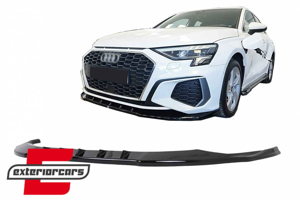 Prednji nastavak branika RS3 dizajn (piano crna) / Audi A3 8Y S-Line S3 (2020-2024) Limuzina Sportback