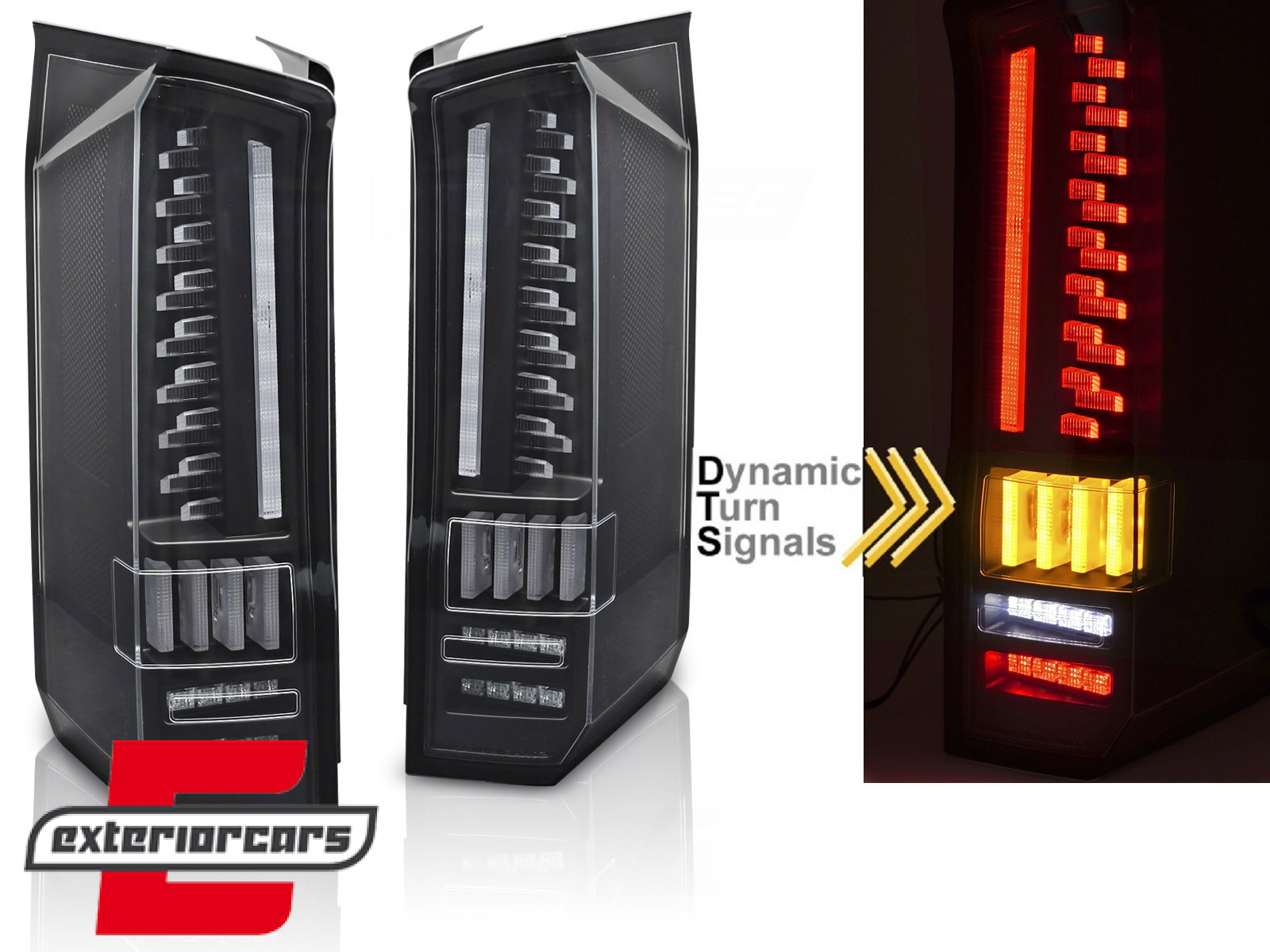 Full LED stražnja svjetla SEQ žmigavci (crna) / MAN TGE VW Crafter II (2017-)