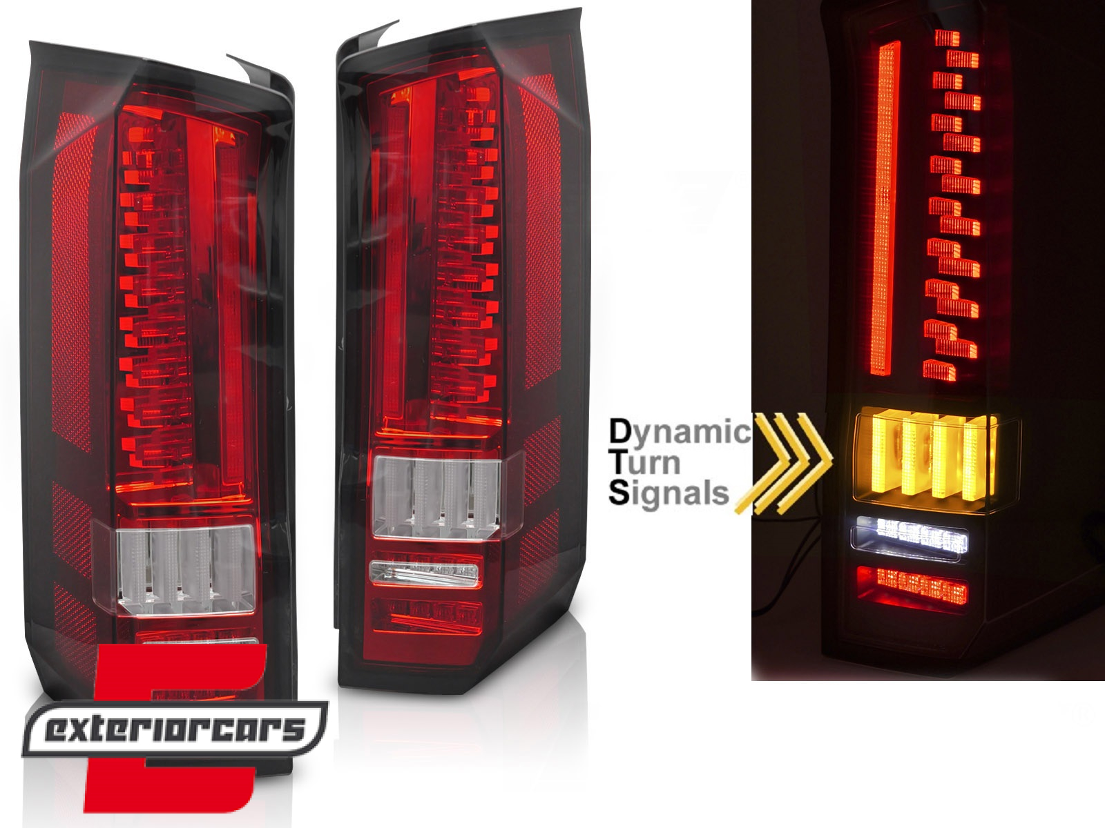 Full LED stražnja svjetla SEQ žmigavci (crvena/kristal) / MAN TGE VW Crafter II (2017-)