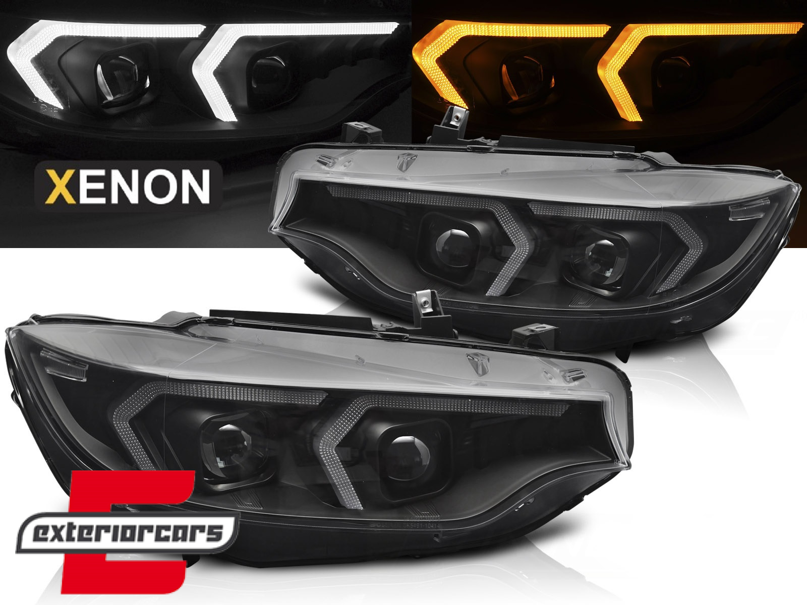 Prednja svjetla LED DRL XENON (crna) / BMW serije 4 F32 F33 (2013-2017)