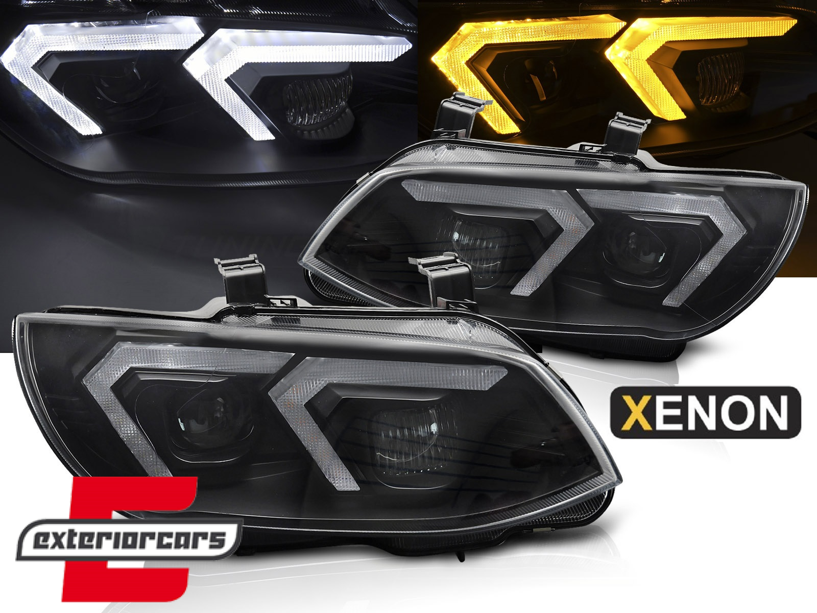 Prednja svjetla LED DRL XENON (crna) / BMW serije 3 E92 E93 LCI (2010-2013)